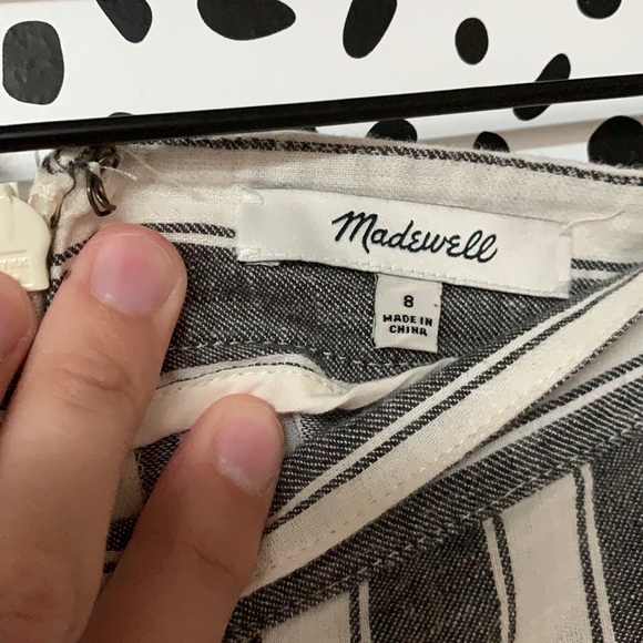 Madewell Striped Gray Lace Up Mini Skirt - Picture 5 of 6